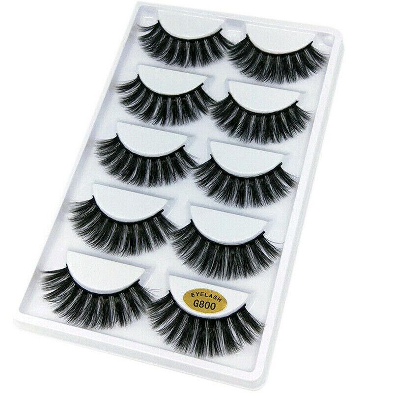 5 Pairs 3D Natural Thick False Fake Eyelashes Eye Lashes Mink Makeup Extension