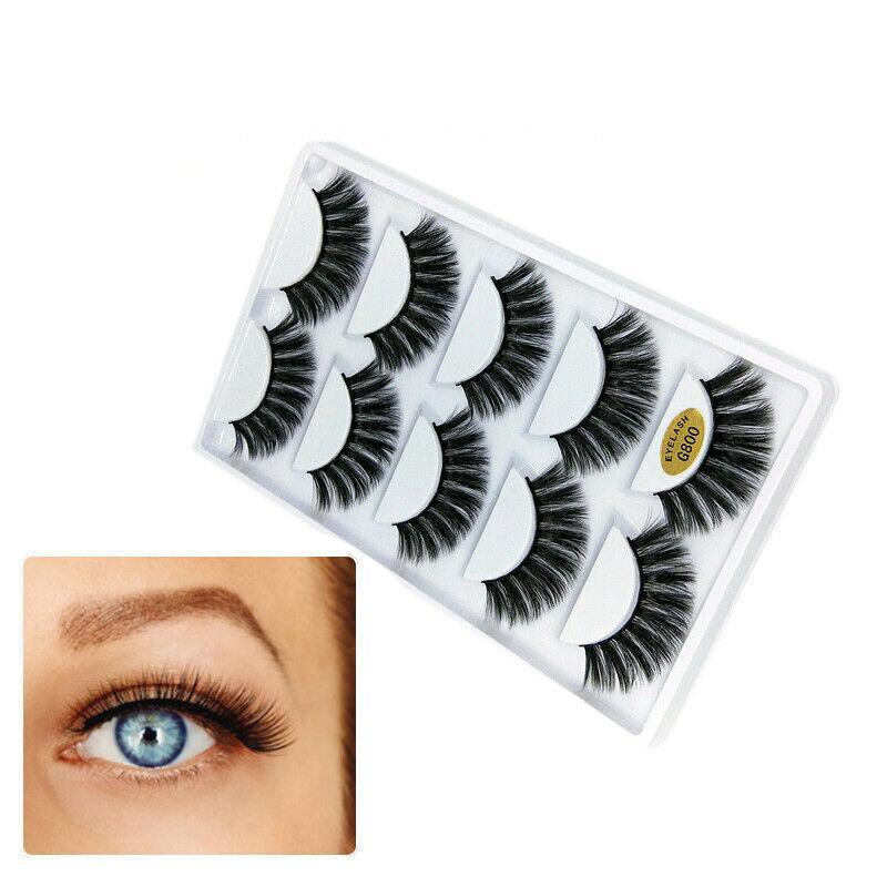 5 Pairs 3D Natural Thick False Fake Eyelashes Eye Lashes Mink Makeup Extension