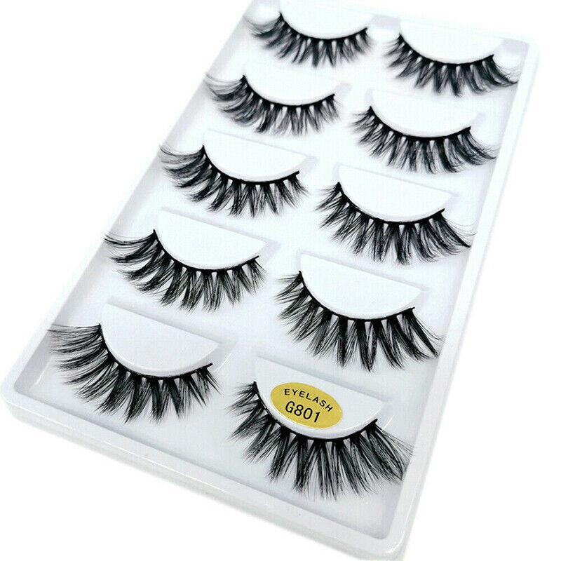 5 Pairs 3D Natural Thick False Fake Eyelashes Eye Lashes Mink Makeup Extension