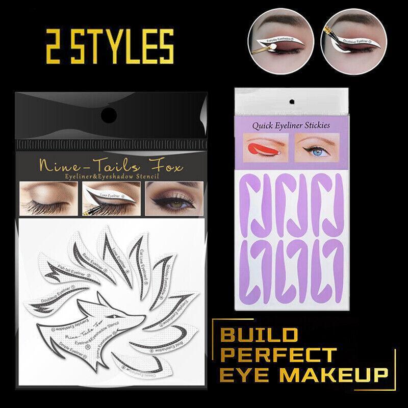 Eyeliner Eyeshadow Stencil Set Eye Makeup Fox Template Non-Woven 12 Styles Cards-0
