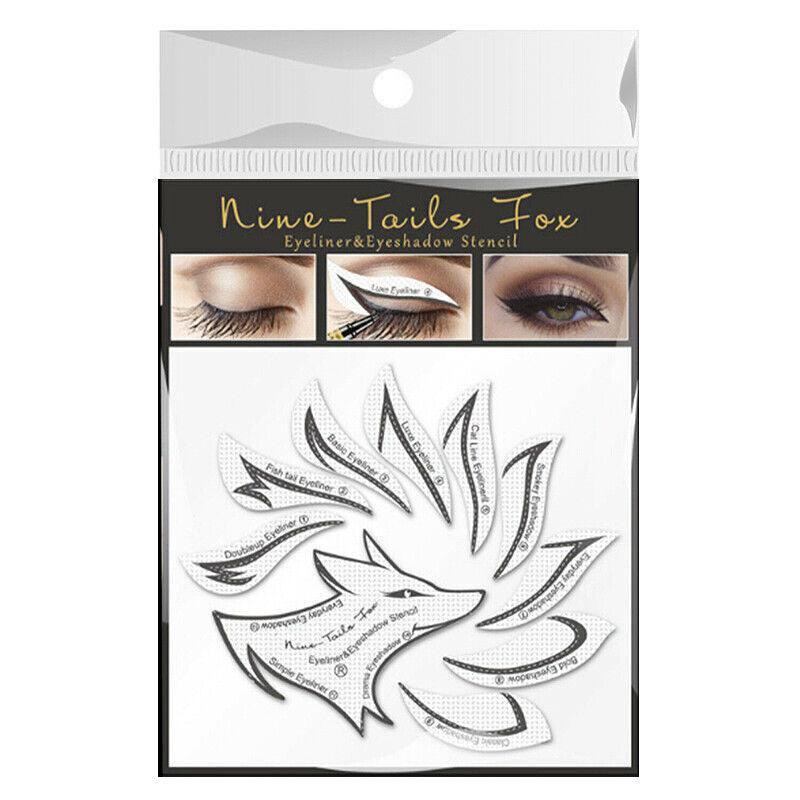 Eyeliner Eyeshadow Stencil Set Eye Makeup Fox Template Non-Woven 12 Styles Cards-1