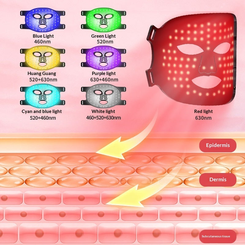 Household Silicone Red-light LED Photon Facial Beauty Mask For The Face